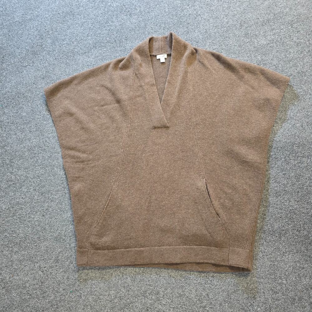 J Jill Sweater Womens Size Medium Brown Wool Blend Short Sleeve Boxy Oversized